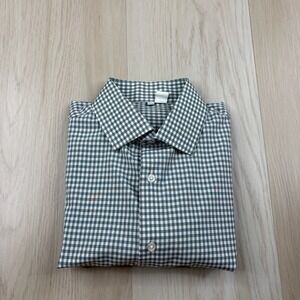 State & Liberty Gingham Check Performance Long Sleeve Button Shirt Size Medium